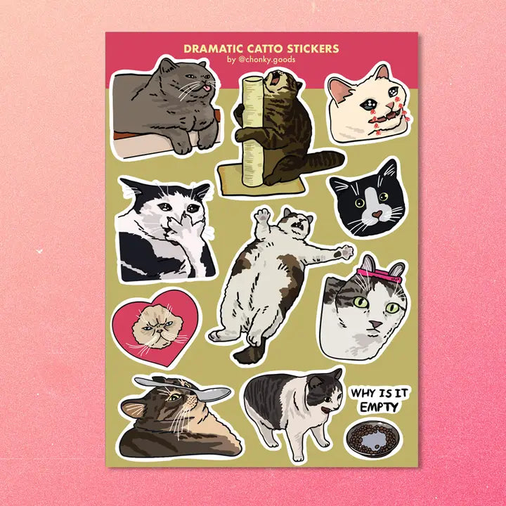 Sticker Sheet Meme Chats Drama Ping Hatta Studio - Rocket