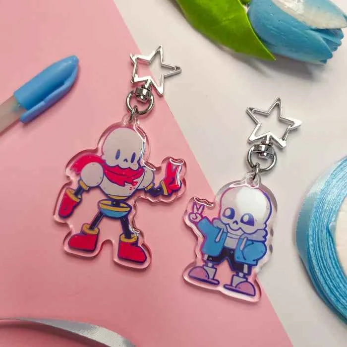 Porte-clé Sans et Papyrus Undertale - Seyue