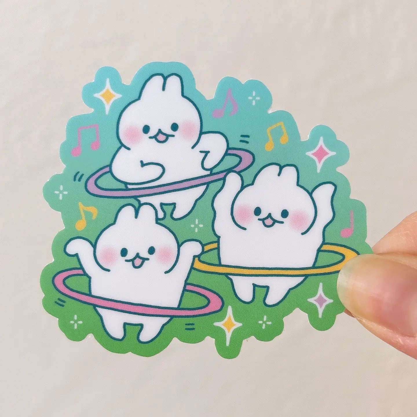 Sticker Lapin Hula Hoop Sticky Rice