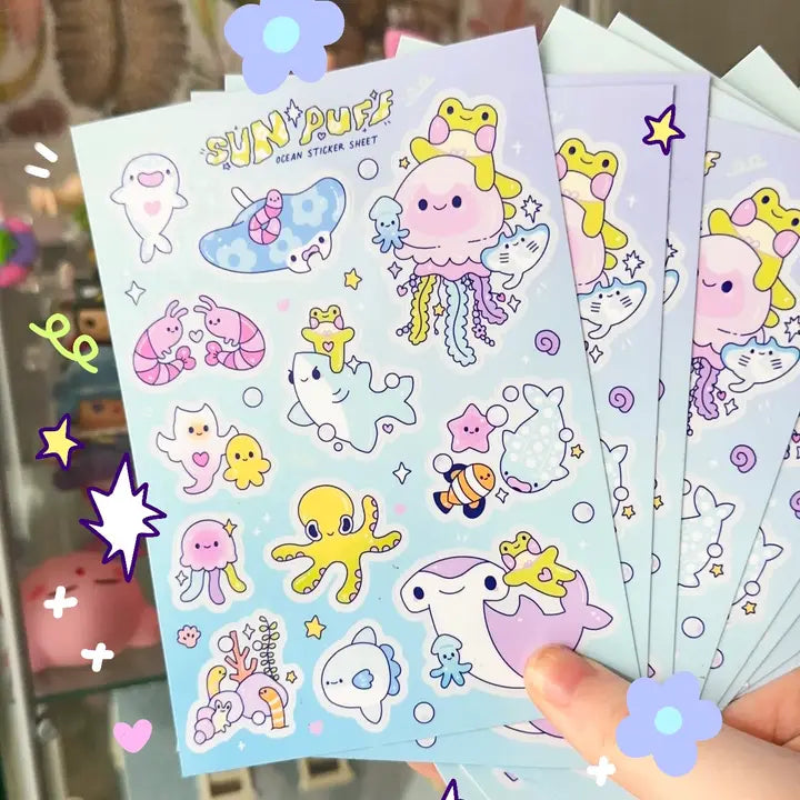 Sticker Sheet Ocean - Sun Puff Studio - Rocket