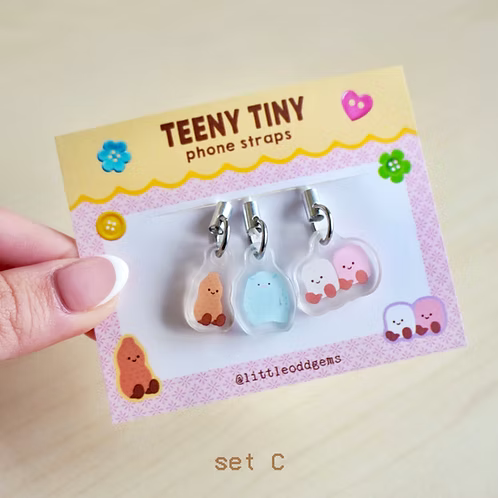 Straps pour téléphone Jellycat par Little Odd Gems - Pack de 3 straps - 15 cm