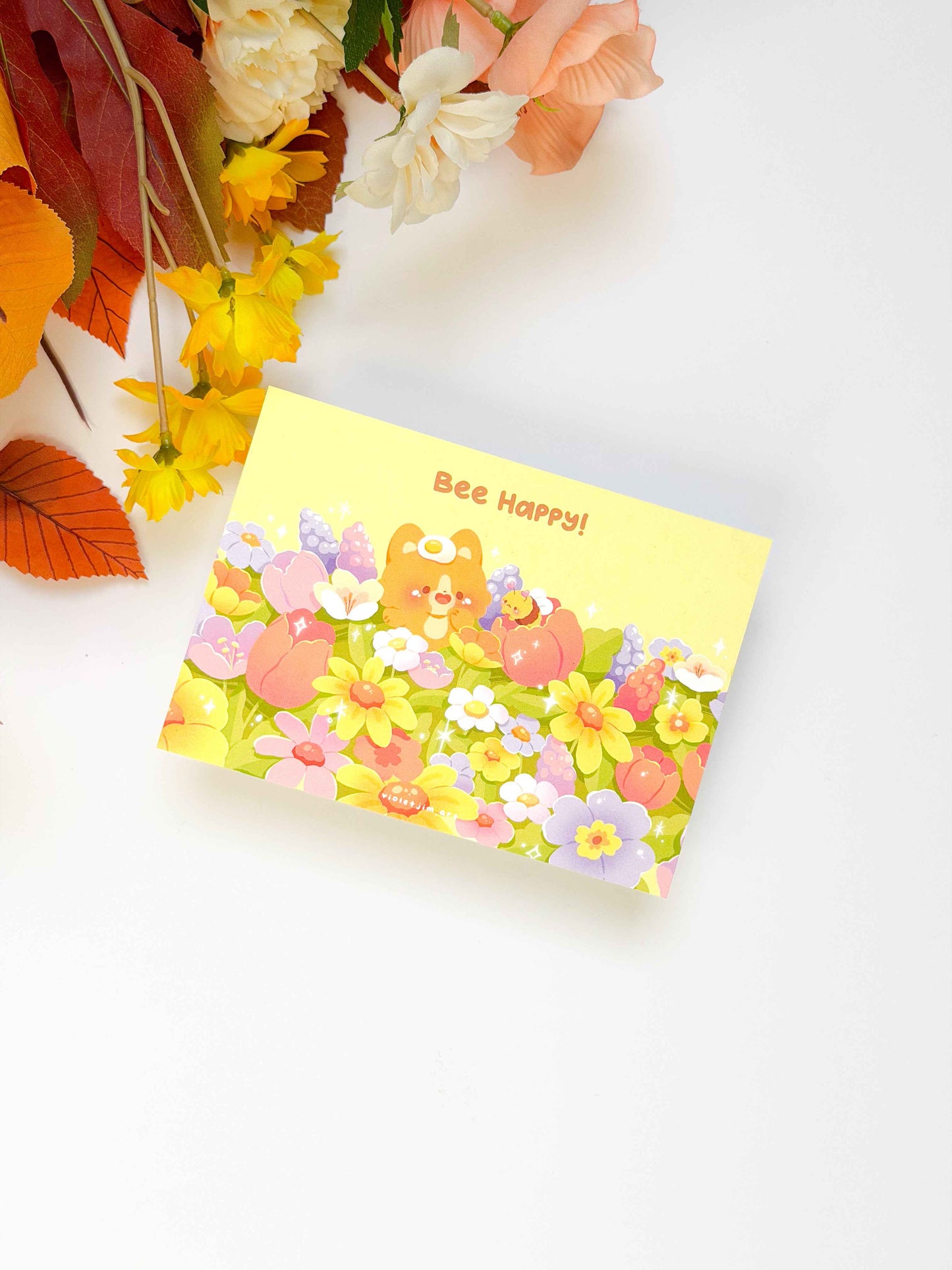 Print Bee Happy A6 Violet Jim Art