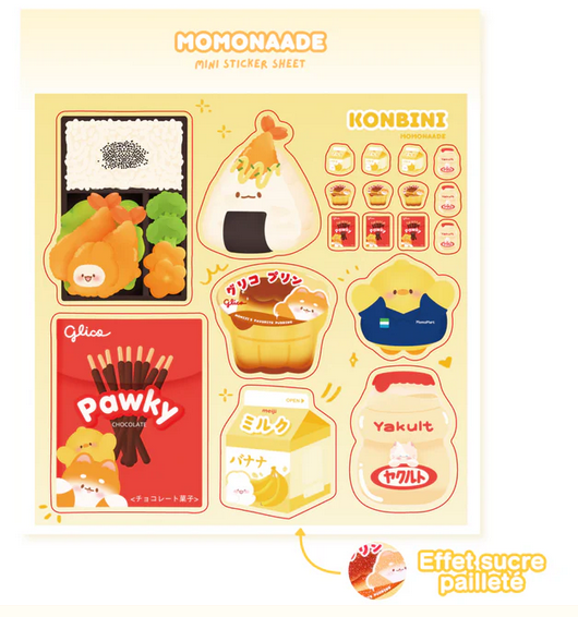 Sticker sheet Konbini Momonaade