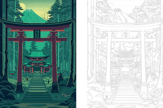 Affiches à colorier : Merveilles d'Asie