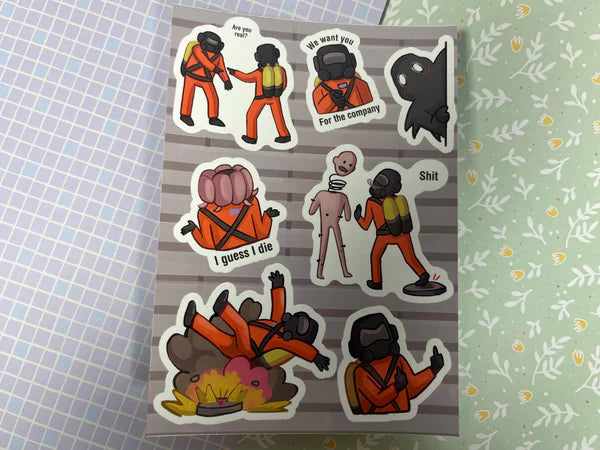 Sticker Sheet Lethal Company Marinki Art
