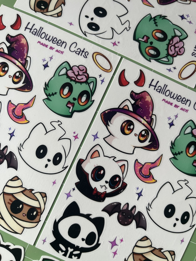 Sticker Sheet Halloween Cats - Acti-Paw