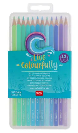 Set 12 crayons de couleur Legami Ocean Palette Live Colourfully