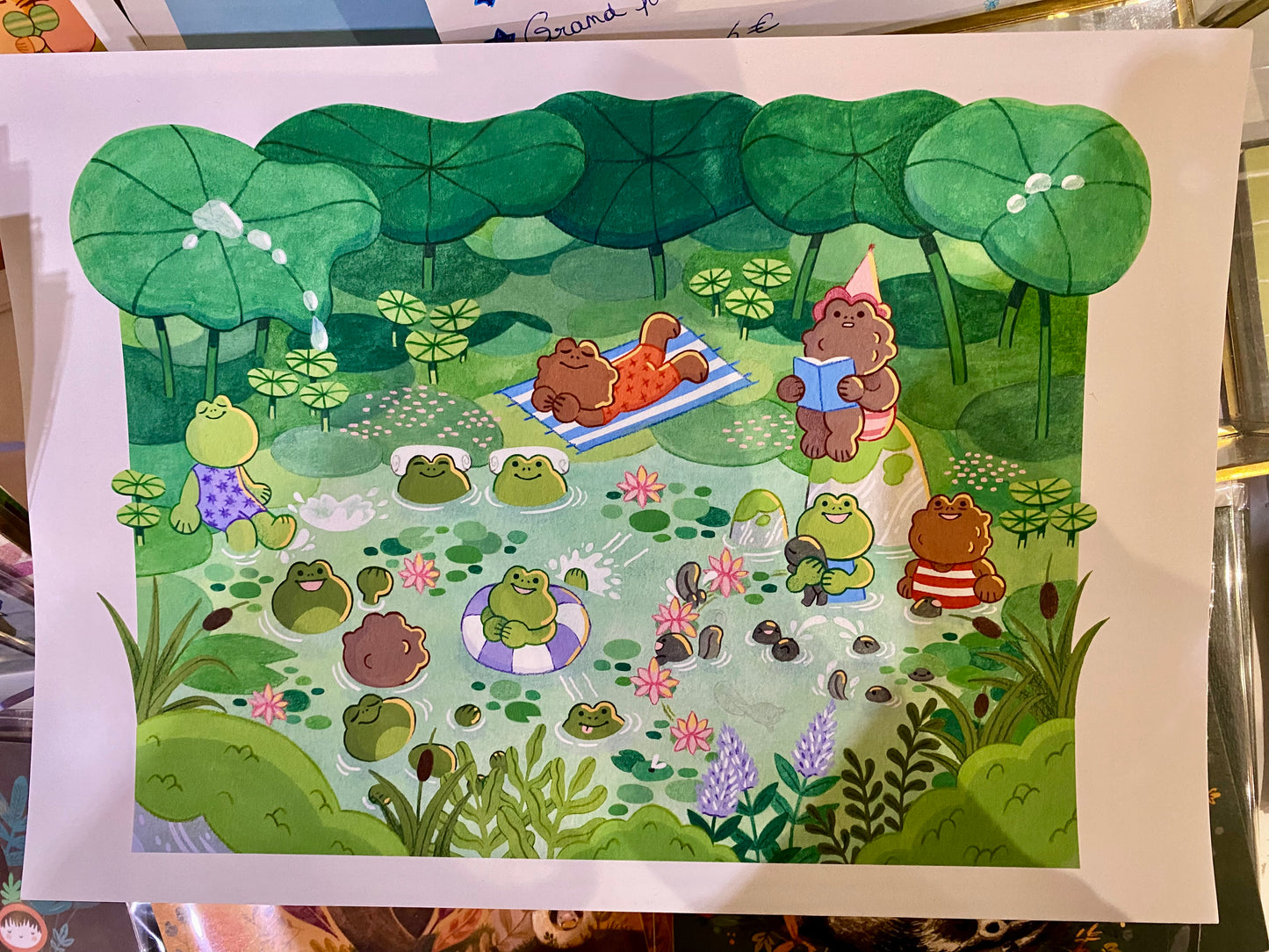 Affiche Print Grenouilles par Pan Peekaboo