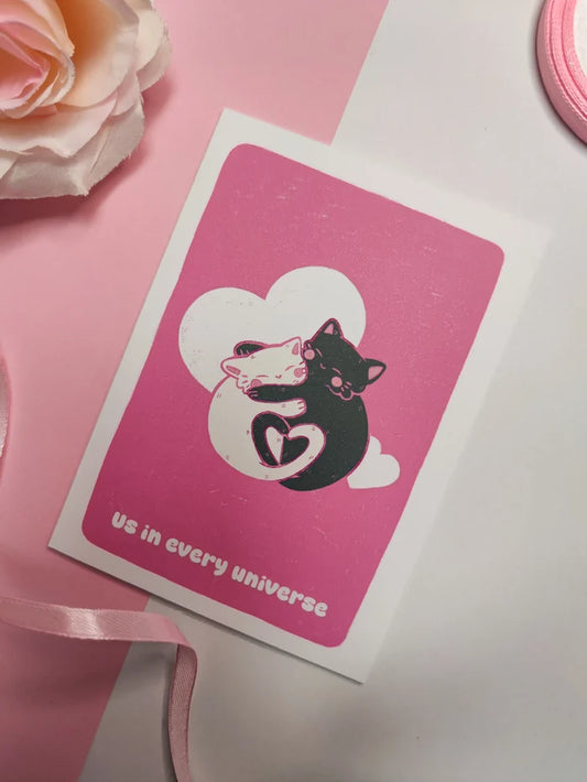 Carte Ouvrable A6 - Chats Amoureux - Seyue