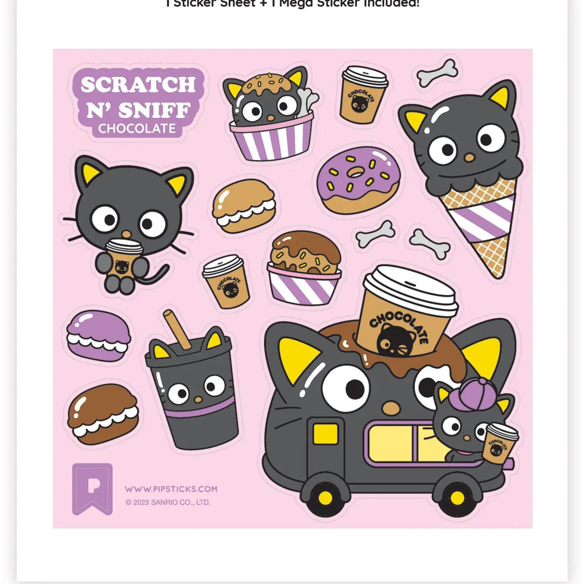 Sticker sheet parfumé Chococat - Pipsticks - Rocket