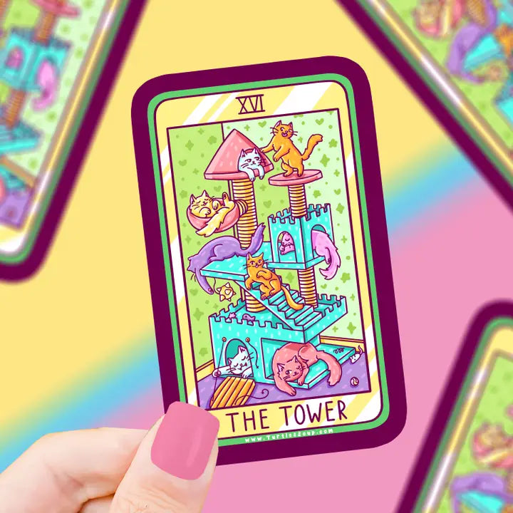 Sticker en vinyle Chat Tarot Tower Turtle's Soup - Rocket