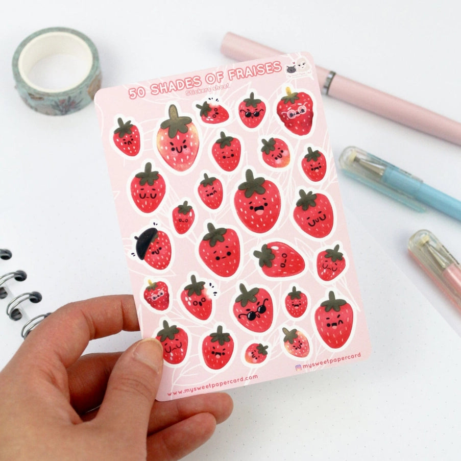 Sticker Sheet Fraise - My Sweet Paper Card - Rocket