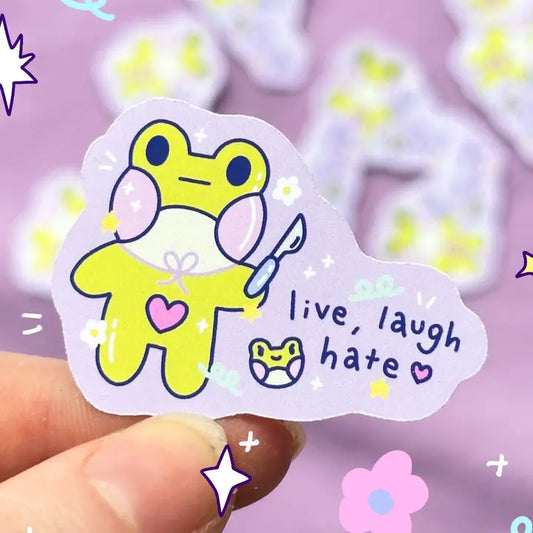 Sticker Grenouille Live Laugh Hate - Sun Puff Studio