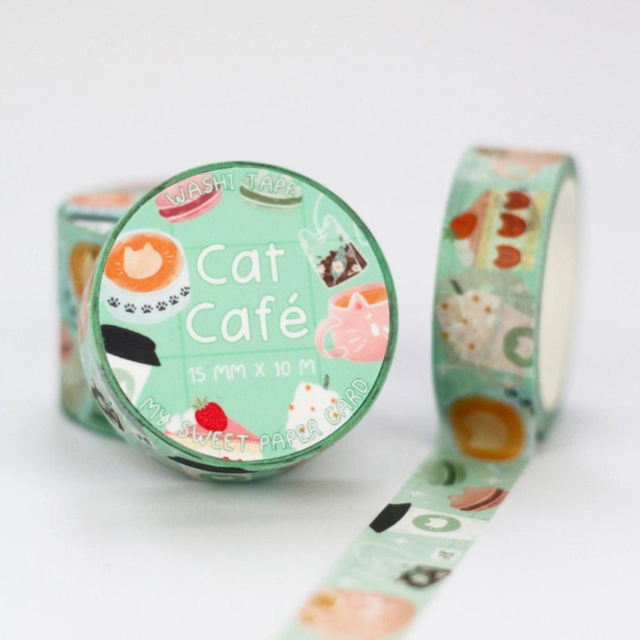 Washi Cat Cafe My Sweet Paper Card - Rocket