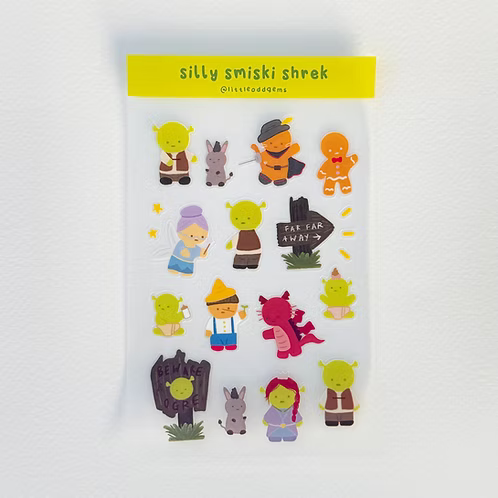 Sticker Sheet Smiski Shrek Cafe- Little Odd Gems