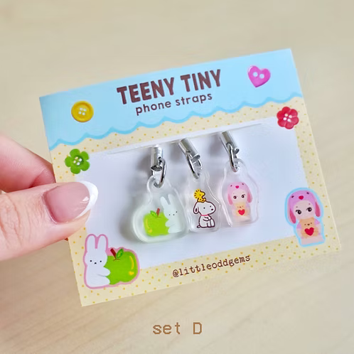 Straps pour téléphone Trinkets par Little Odd Gems - Pack de 3 straps - 15 cm