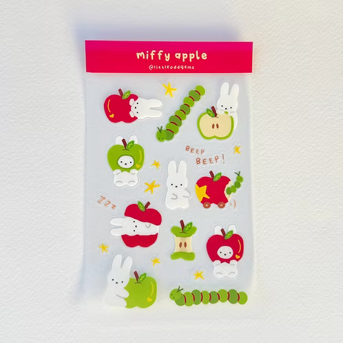 Sticker Sheet Miffy Apple - Little Odd Gems