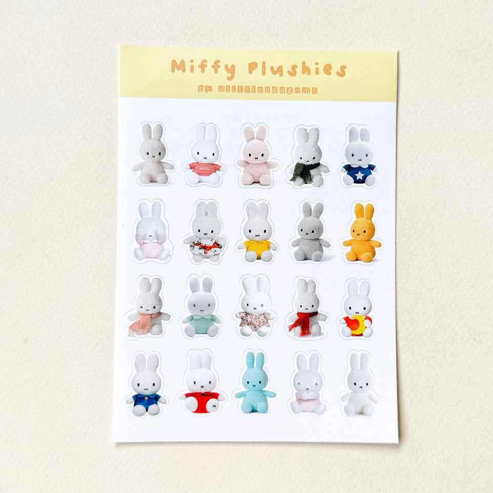 Sticker Sheet Miffy Plushies - Little Odd Gems