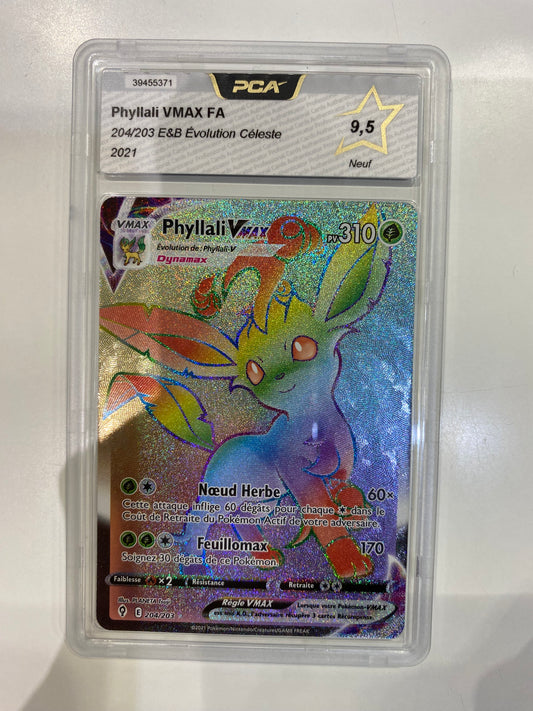 Carte Pokemon Phyllalli Vmax 204/203 PCA 9,5