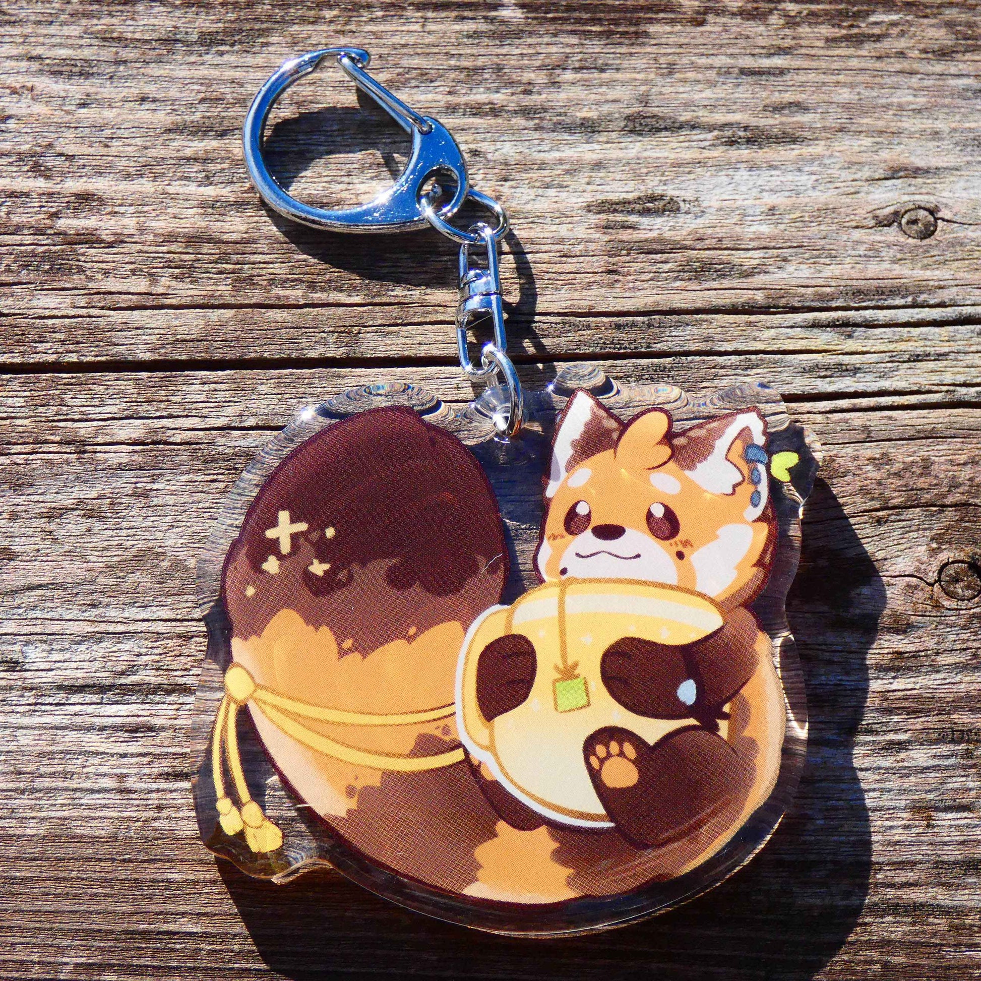 Porte-clé Panda Roux Lasrytronnelle