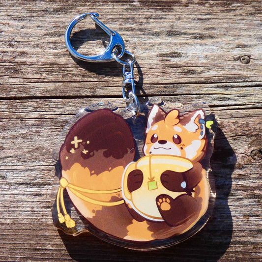 Porte-clé Panda Roux Lasrytronnelle