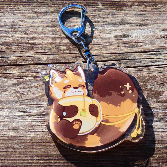 Porte-clé Panda Roux Lasrytronnelle