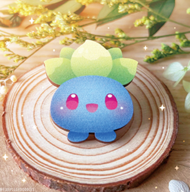 Pin’s en bois Mystherbe par Firepiggy