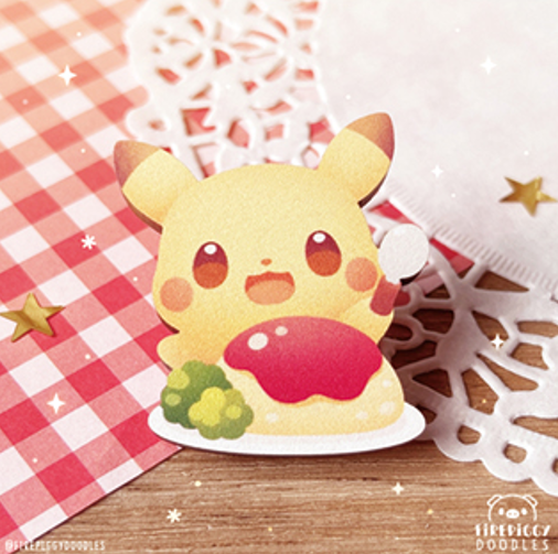 Pin’s en bois Pikachu Tomato Lover par Firepiggy