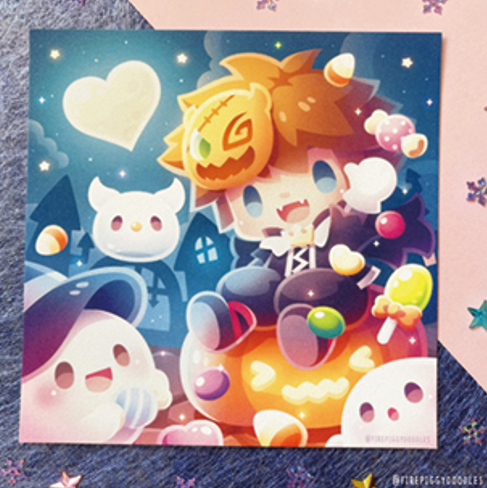 print Kingdom Hearts, fanart Kingdom Hearts, illustration Kingdom Hearts, art Firepiggy, poster Kingdom Hearts, print carré Kingdom Hearts, décoration geek, art mural fantasy, fanart Disney Square Enix, print artiste indépendant