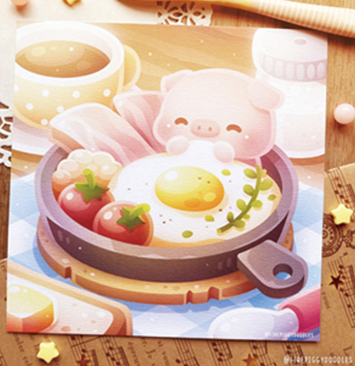 Print carré Cochon par Firepiggy