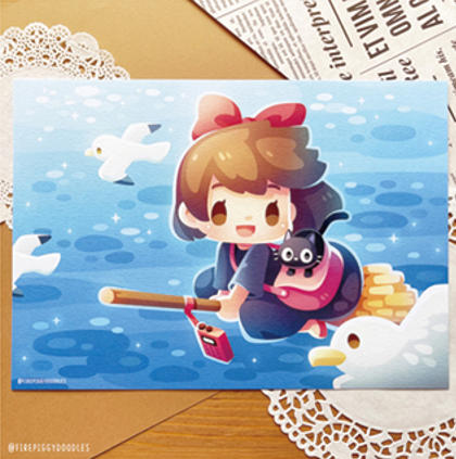 Carte Kiki La Petite Sorcière illustrée par Firepiggy. Format A5 ou A6 sur papier premium. Parfaite pour les fans du Studio Ghibli et les collectionneurs.
A découvrir dans votre boutique Rocket kawaii et geek de Strasbourg