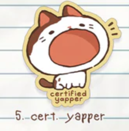 Sticker Certified Yapper Cat par Berriemoo