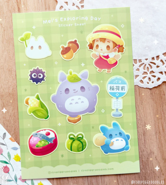 Sticker Sheet Mon Voisin Totoro par Firepiggy