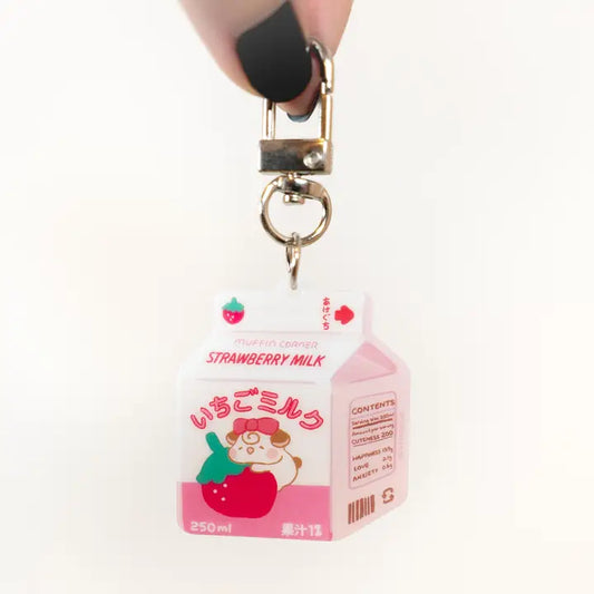 Porte-clé Lait Fraise Studio Enon