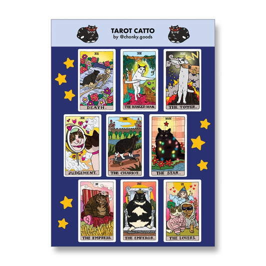 Sticker Sheet Meme Chats Tarot 2 Ping Hatta Studio - Rocket
