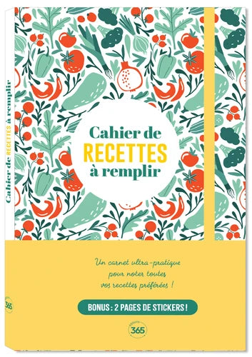 Cahier de recettes a remplir