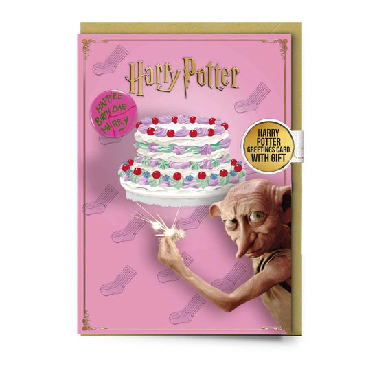 Carte d'anniversaire avec Pins Harry Potter Dobby