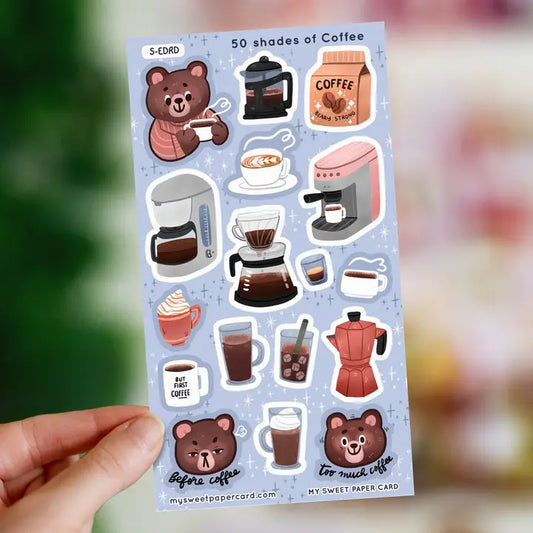Sticker Sheet 50 nuances de café - My Sweet Paper Card - Rocket
