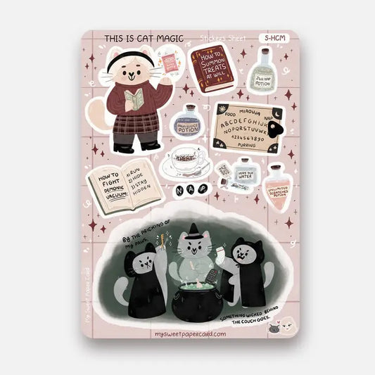 Sticker Sheet Cat Magic- My Sweet Paper Card - Rocket