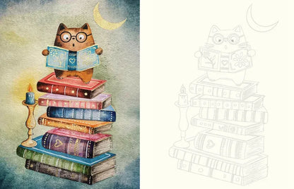 Drôles de chats - 40 planches à peindre à l'aquarelle ou à colorier