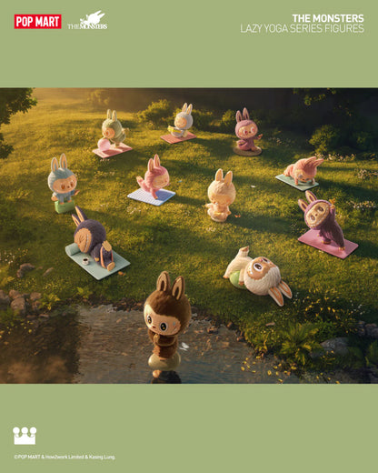 Blind Box Pop Mart The Monsters Lazy Yoga Series. Figurine surprise drôle et kawaii, parfaite pour fans et collectionneurs.