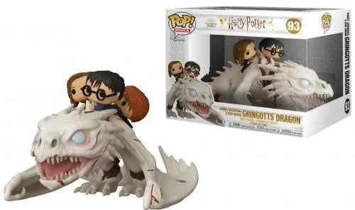 Funko Pop Harry Potter- Pop Rides Super DLX N° 93 - Harry, Ron, Hermi. w/Dragon