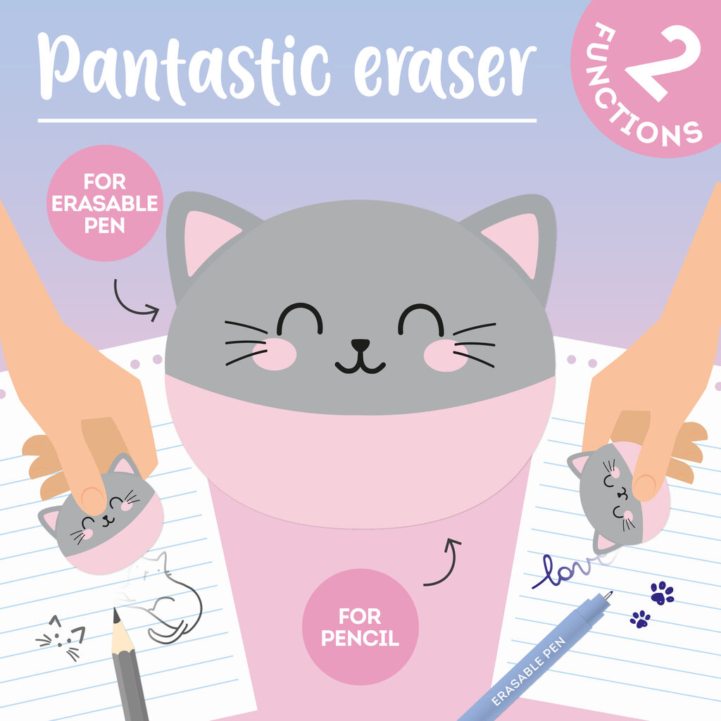 Gomme Chat Legami 2 en 1