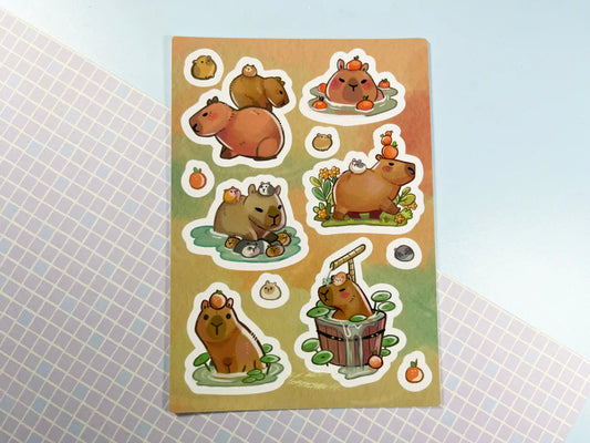 Sticker Sheet Capybaras - MarinkiArt