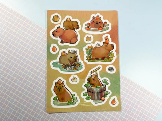 Sticker Sheet Capybara Marinki Art