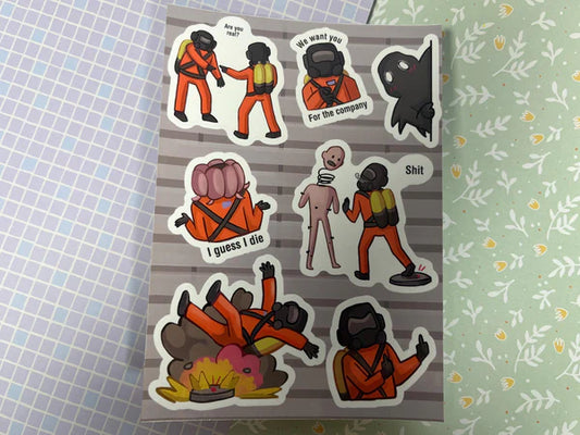 Sticker Sheet Lethal Company Marinki Art