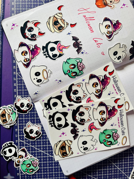 Sticker Sheet Halloween Cats - Acti-Paw