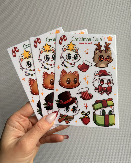 Sticker Sheet Christmas Cats - Acti-Paw
