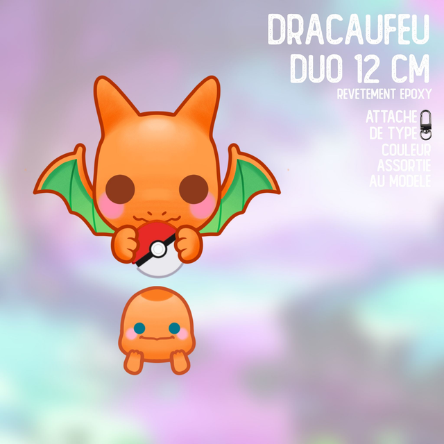 Porte-clé double Dracaufeu Alice Patulacci