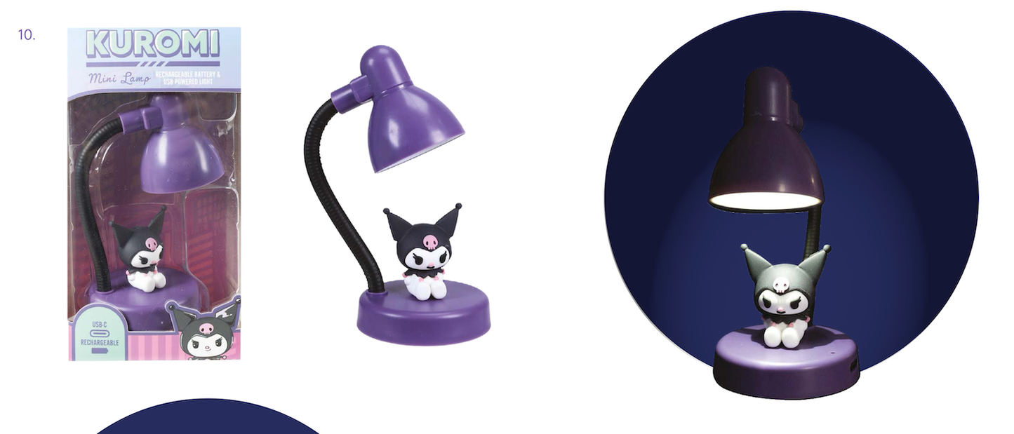 Mini Lampe de Bureau Kuromi Rechargeable - 15cm